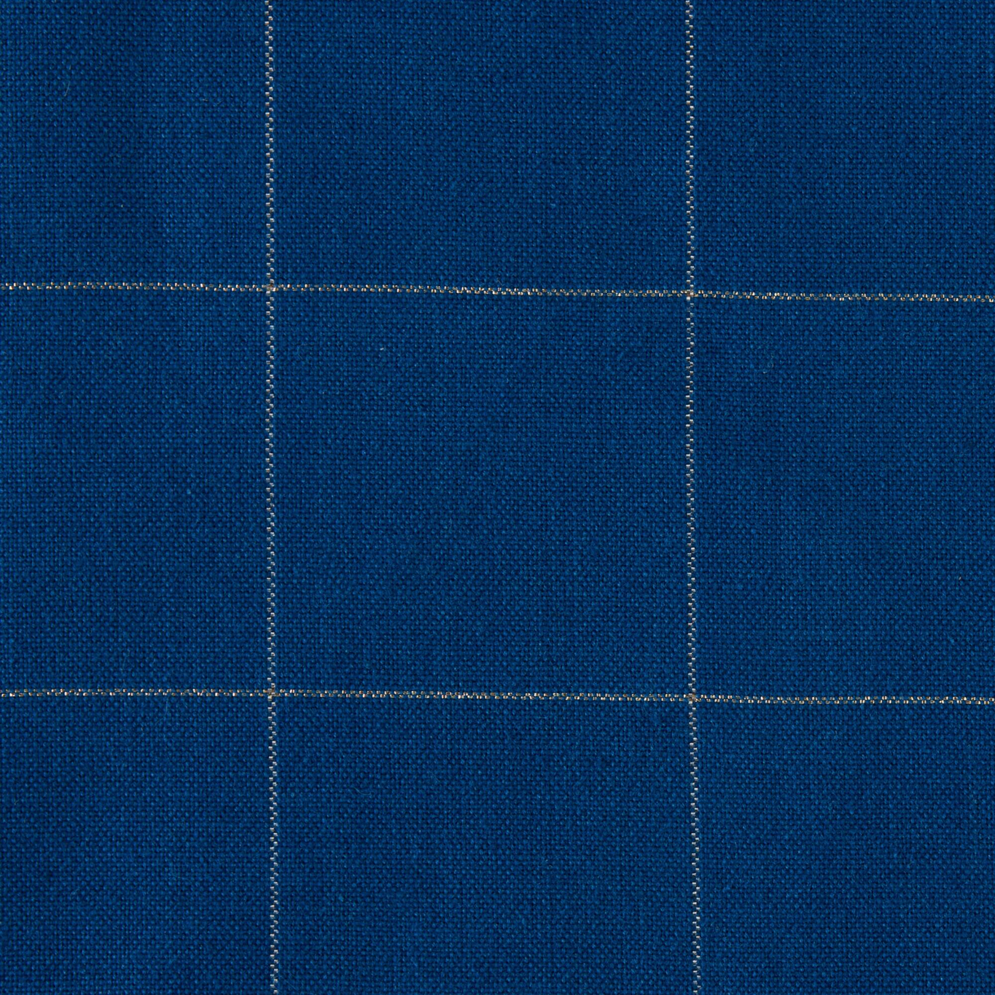 Blue Metallic Windowpane Tablecloth 70" Round